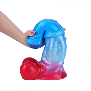 White Colt Blue Red  Fantasy Dildo-Knot Dildo