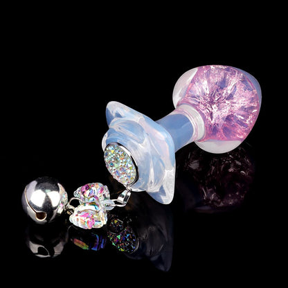 Peach Crystal Butt Plug with Optional Accessories