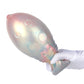 Inflatable Silicone Anal Plug with Hand Pump – Iridescent Rainbow Butt Plug, Adjustable Expansion, Body-Safe Silicone, T-Bar Base, Anal Training Toy