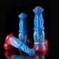 Weißer Colt Blau Roter Fantasy Dildo-Knotendildo