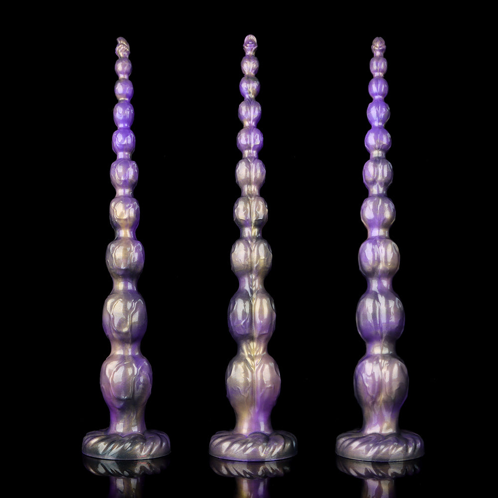 Galaxy Swirl Silicone Anal Beads – Flexible Long Beaded Plug with Suction Cup Base