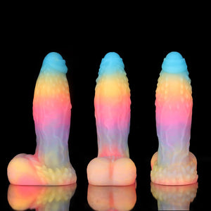 White Zephyr Blue Yellow Purple Dildo - Knot Dildo