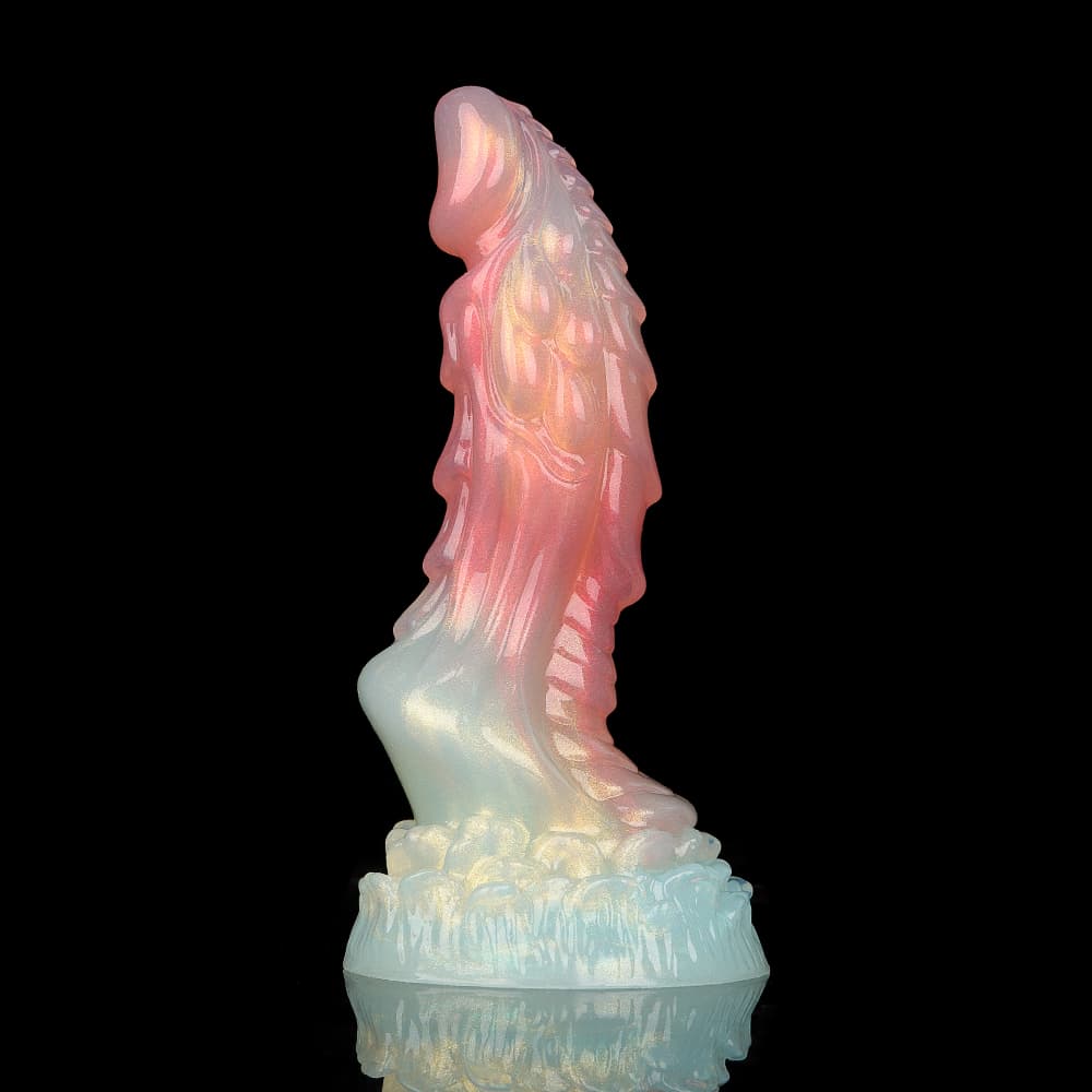 Qilin-Shaped Orange Pink Transparent Dildo