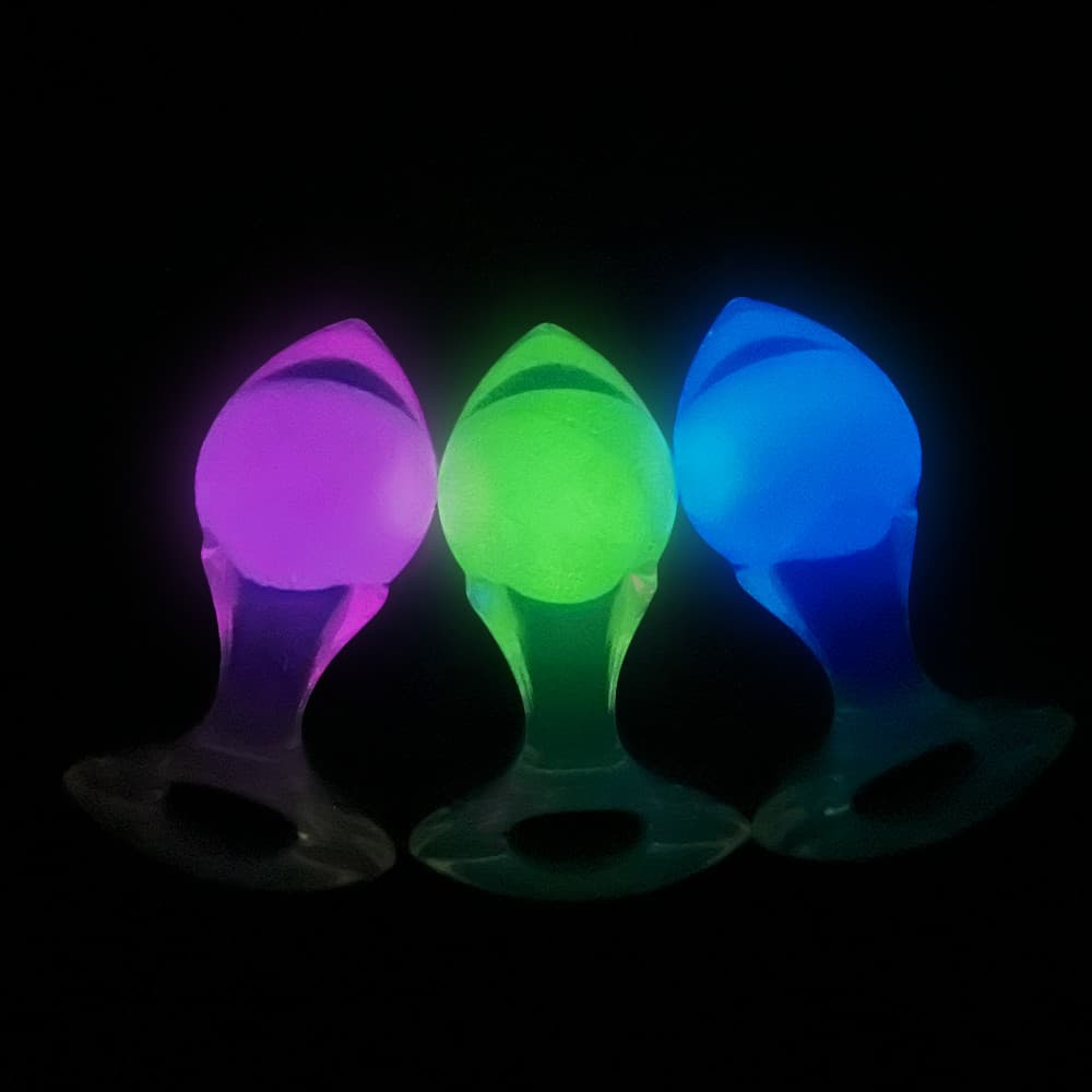 Drill Luminous Butter Plug With a steel ball-3Colors