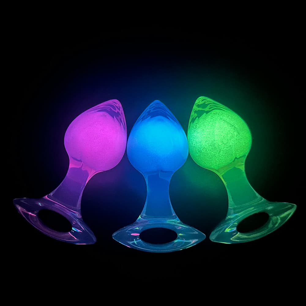 Heart Luminous Butter Plug With a Steel Ball - 3 Colors