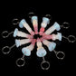 Platinum Silicone Fantasy Keychain – Iridescent Crystal Dildo-Inspired Novelty Pendant