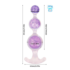 Crystal Butter Plug - 3 balls (2.5cm, 4cm, 5cm)