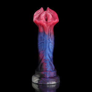 Dildo mit Farbverlauf von Cannibal Flower in Rot, Blau und Lila