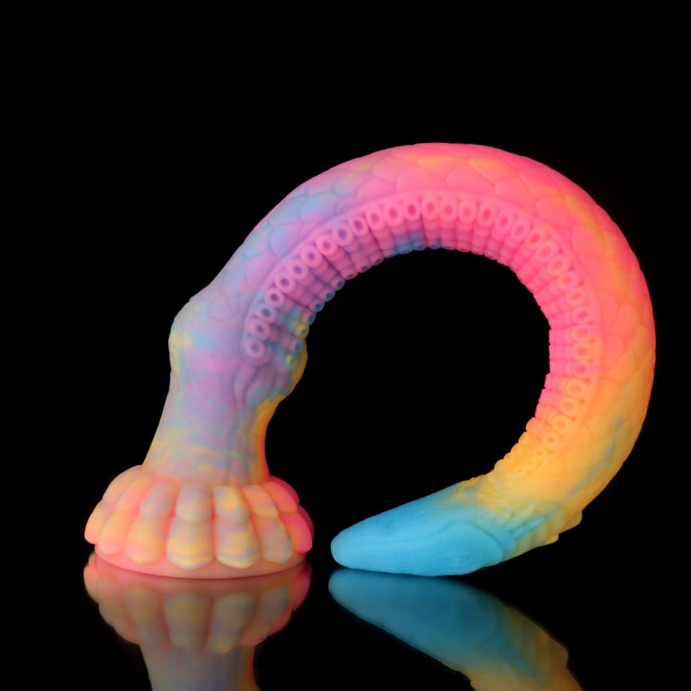 Eel Blue Yellow Purple Luminous Dildo - Tentacle Dildo