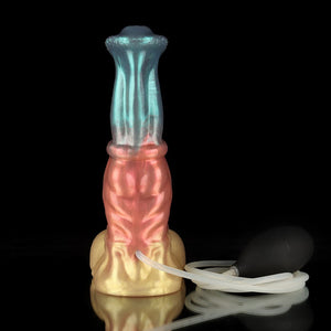 Neptune Red Blue Gold Large Ejaculating Dildo | ToyDreamy