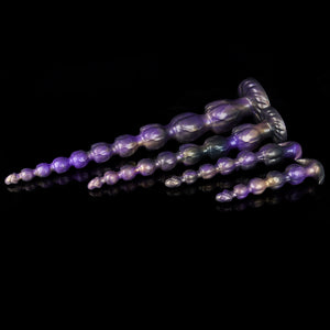 Galaxy Swirl Silicone Anal Beads – Flexible Long Beaded Plug with Suction Cup Base