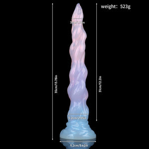Pastel Swirl Long Tentacle Dildo – 35cm Translucent Design with Spiral Texture