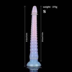 Translucent Blue-Purple Octopus Dildo – 31.5cm Ribbed Design with Rounded Tip