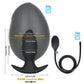 Inflatable Weighted Anal Plug – Platinum Liquid Silicone Beginner Butt Plug with Free-Rolling Stainless Steel Beads & Adjustable Air Pump