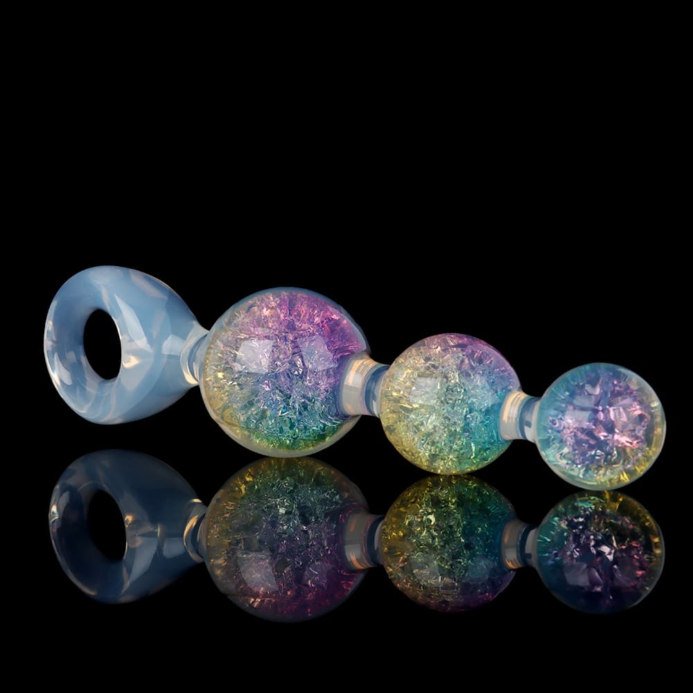 Crystal 3-Ball Butt Plug | Pink Purple Blue | Graduated Jeweled Anal Plug