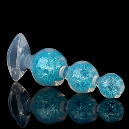 Flower Triple Crystal Butt Plug | Pink Purple Blue | Jeweled Floral Anal Plug
