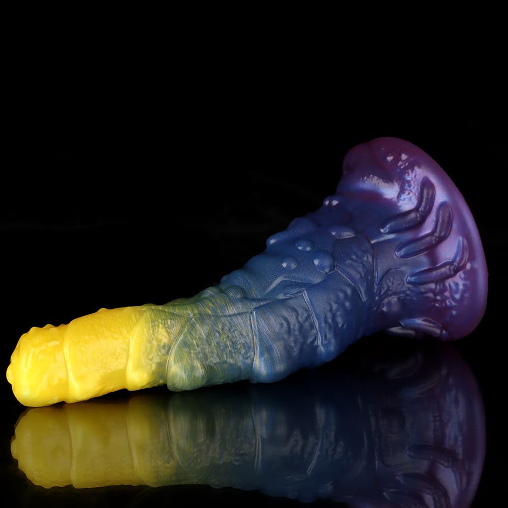 Cancer Gradient Yellow Purple Fantasy Dildo