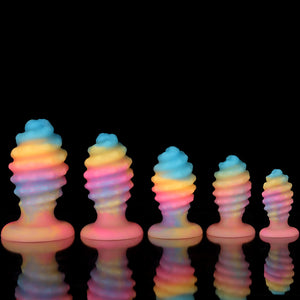 Glow-in-the-Dark Silicone Spiral Butt Plug