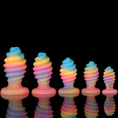 Glow-in-the-Dark Silicone Spiral Butt Plug