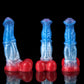 Weißer Colt Blau Roter Fantasy Dildo-Knotendildo