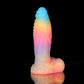 White Zephyr Blue Yellow Purple Dildo - Knot Dildo