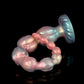Galaxy Swirl XL Silicone Anal Beads – Red, Blue & Gold with Suction Cup