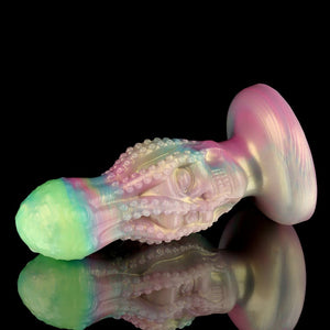 Octopus Skull Gradient Pink Green Anal Plug