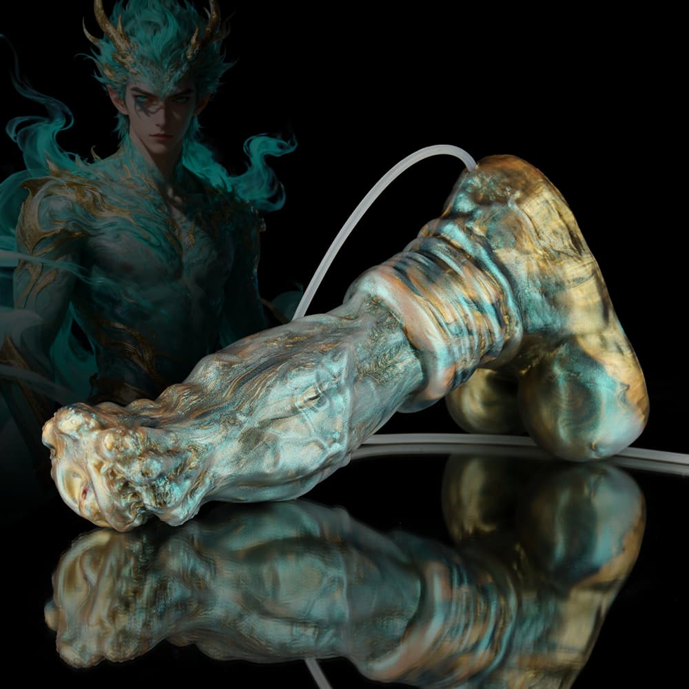 Luan Gradient Green  Knot Dildo - Ejaculating Dildo