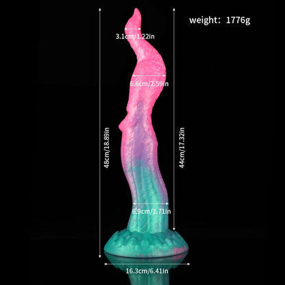 Peacock Black White Knot Dildo - Animal Dildo- Monster Dildo