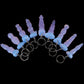 Platinum Silicone Fantasy Keychain – Iridescent Crystal Dildo-Inspired Novelty Pendant