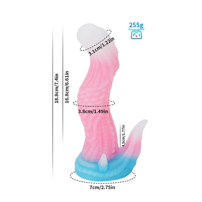 Dinosaur White Pink Blue Fantasy Dildo