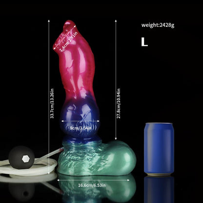 Gun Dog Purple Green Large Ejaculating Knot Dildo | ToyDreamy