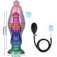 Platinum-grade inflatable silicone dildo, XXXL extra-large size, with a powerful suction cup base