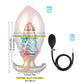 Inflatable Silicone Anal Plug with Hand Pump – Iridescent Rainbow Butt Plug, Adjustable Expansion, Body-Safe Silicone, T-Bar Base, Anal Training Toy
