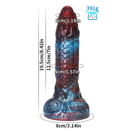 Dragon Kiss Gradient Red Blue Fantasy Dildo