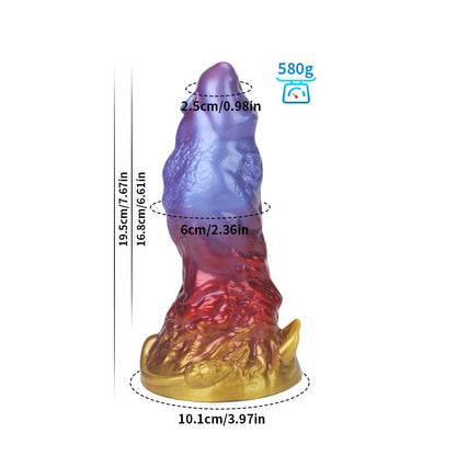 Leo Gradient Red Purple Gold Fantasy Dildo