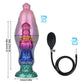 Platinum-grade inflatable silicone dildo, XXXL extra-large size, with a powerful suction cup base