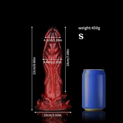 Alien Crimson Silicone Dildo – Sci-Fi Fantasy Textured | Toydreamy