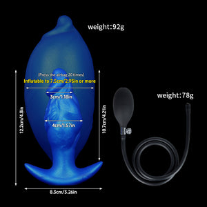 Spiral Ridge Inflatable Anal Plug