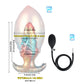 Inflatable Silicone Anal Plug with Hand Pump – Iridescent Rainbow Butt Plug, Adjustable Expansion, Body-Safe Silicone, T-Bar Base, Anal Training Toy