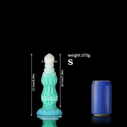 Dog Knot Dildo | Gradient Green Blue | S M L XL XXL Canine Fantasy Toy