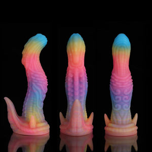Dinosaurier Blau Gelb Lila Fantasie Dildo