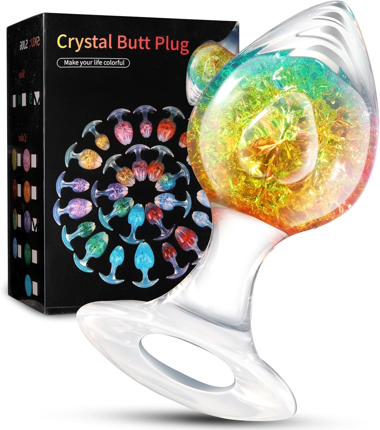 Heart Crystal Butter Plugs - 9Colors