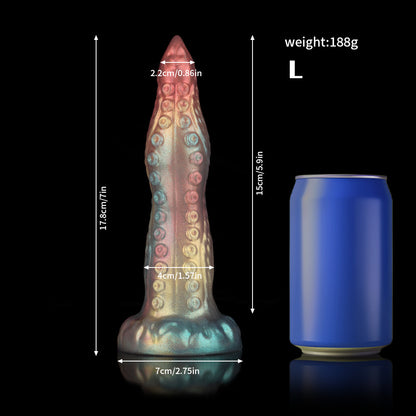 Kleiner Oktopus-Tentakel-Dildo mit Regenbogen-Farbverlauf